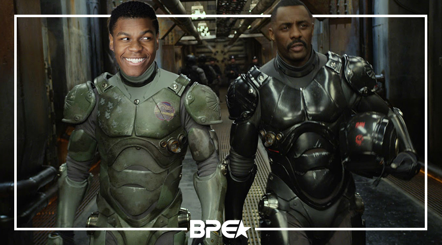 John Boyega com traje de Piloto Jaeger no set de Pacific Rim !