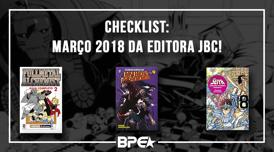 Checklist: Março 2018 da Editora JBC!