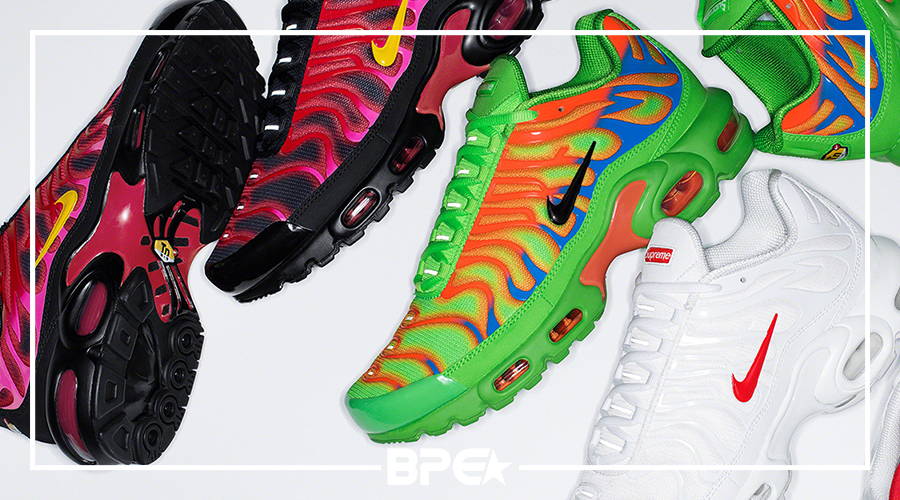 Supreme X Nike: Air Max Plus com 3 colorway diferentes